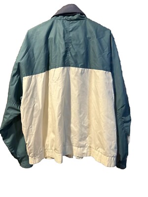 MunsingWear Vtg XL Green White Full Zip Mock Neck Stowable