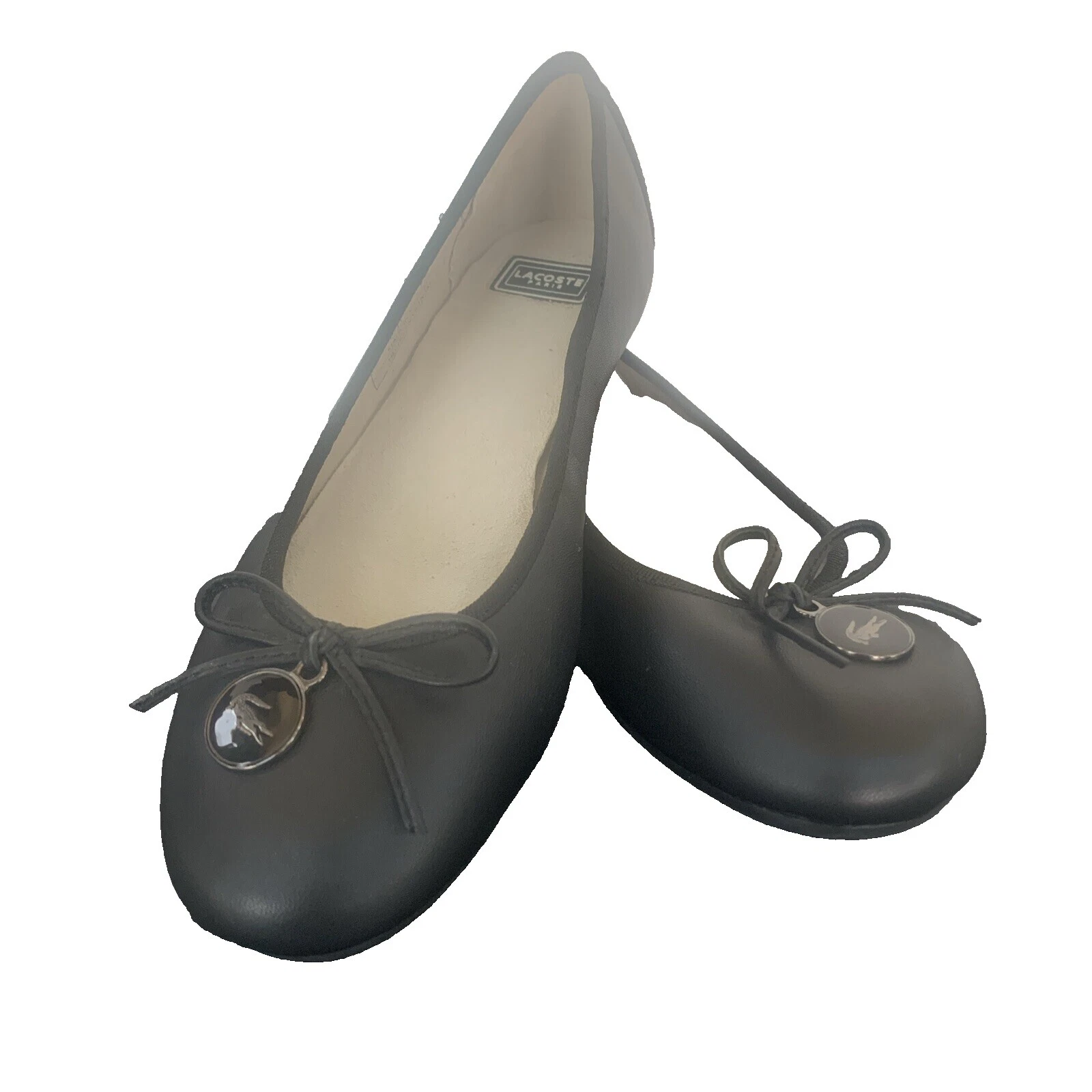 Planos de ballet para mujer Lacoste con parte superior de cuero