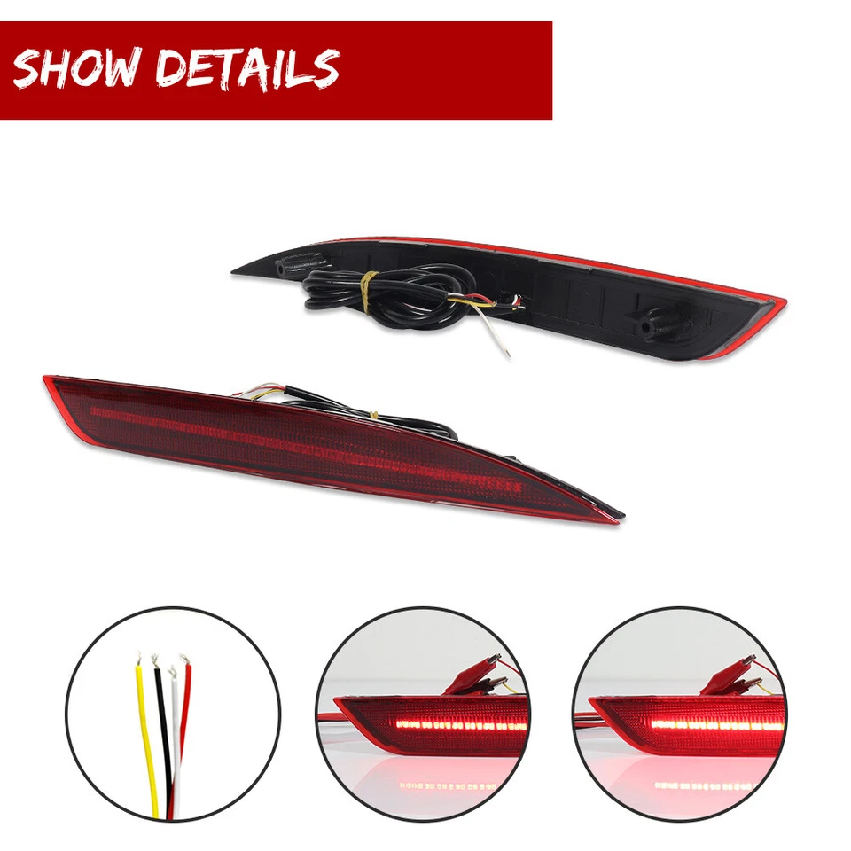 3 в 1 последовательный красный объектив тормоз задний светодиодный набор противотуманных фар для 16-18 Kia Optima K5 - Изображение 4 из 4