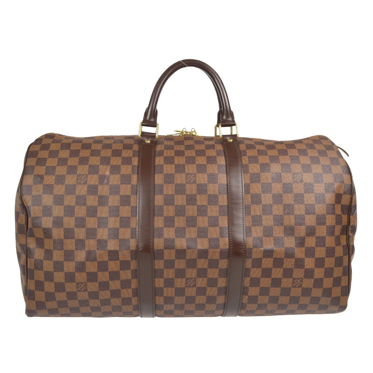 Louis Vuitton Keepall 50 Travel Bag in Ebene Damier Canvas and