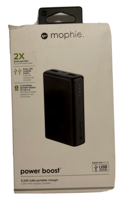 mophie Power Boost Universal 5200mAh Portable Charger for USB Devices  -Black 840472240579|