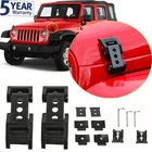 Black Stainless Steel Latch Locking Hood Catch For 2007+ Jeep Wrangler JK JL JT