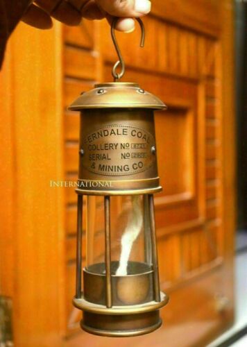 15,2 cm antike Bergmannslampe Vintage Messing nautische Schiffslaterne... - Bild 1 von 4