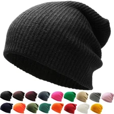 Slouchy Beanie Baggy Fit Winter Knit Ski Hat Skull Cap Oversize