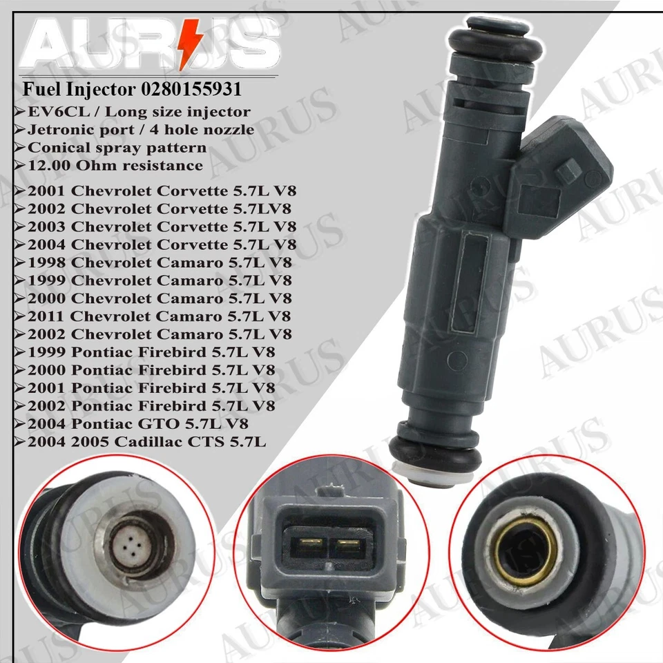 8 OEM AURUS новые топливные форсунки для 1998-2002 Chevrolet Camaro 5,7 л V8 0280155931 - Изображение 2 из 4
