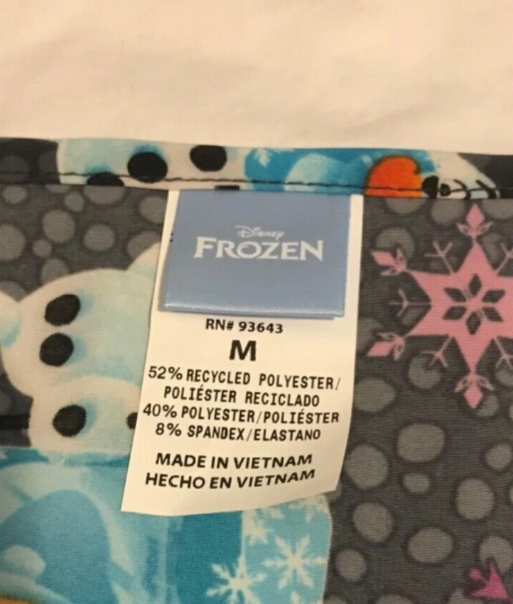 FROZEN’S OLAF BRAND NEW WOMENS SCRUB TOP SZ M ULTRA SOFT STRETCH V-NECK NWT - Image 3 of 4