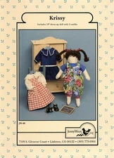 Jenny Wren Ltd JW-46 KRISSY 18" Dress Up Doll & 3 Outfits UNCUT Sewing Pattern