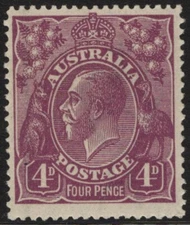 4d VIOLET KGV SINGLE WATERMARK - MINT  (A30086)