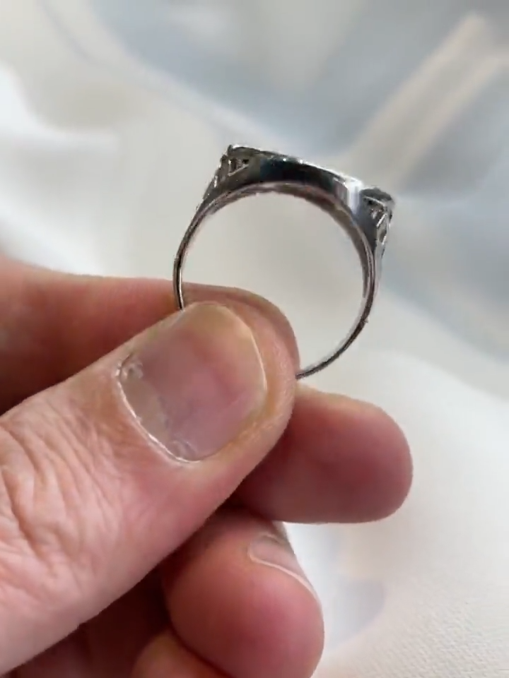 925 Genuine Sterling Silver Solid St George Coin Basket Ring M-Z