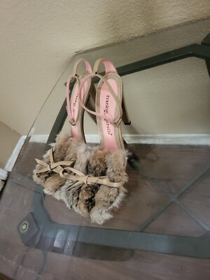 Frankie Morello Milan  Brown Faux Fur&Leather Shoes. Size 40/9.5,Cond.is V.Gd