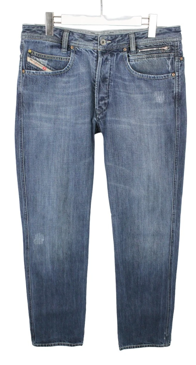 Diesel Paddom 0071S Hommes Jeans W33 L34 Dechire Moustaches Delave Bleu eBay