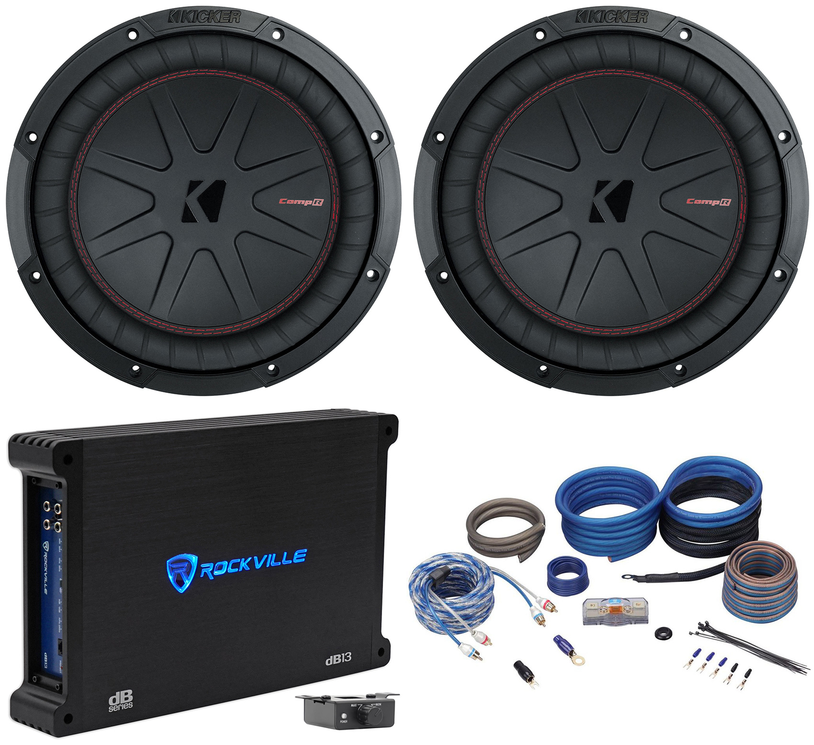 2 Kicker 48CWR102 COMPR10 10 Сабвуферов мощностью 1600 Вт моноусилитель Комплект усилителей 65590₽