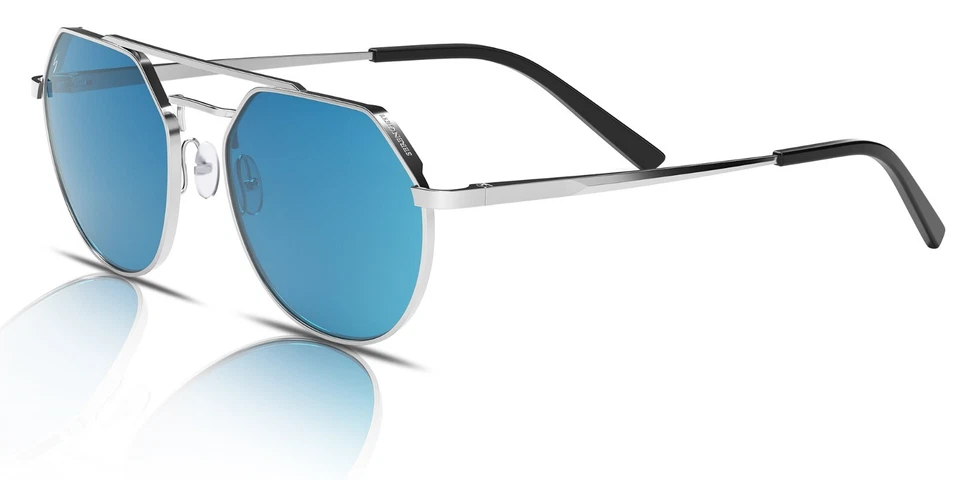 Serengeti Soleil Shelby SS533004 Argent Brillant Saturne Polarisé 555nm Blue