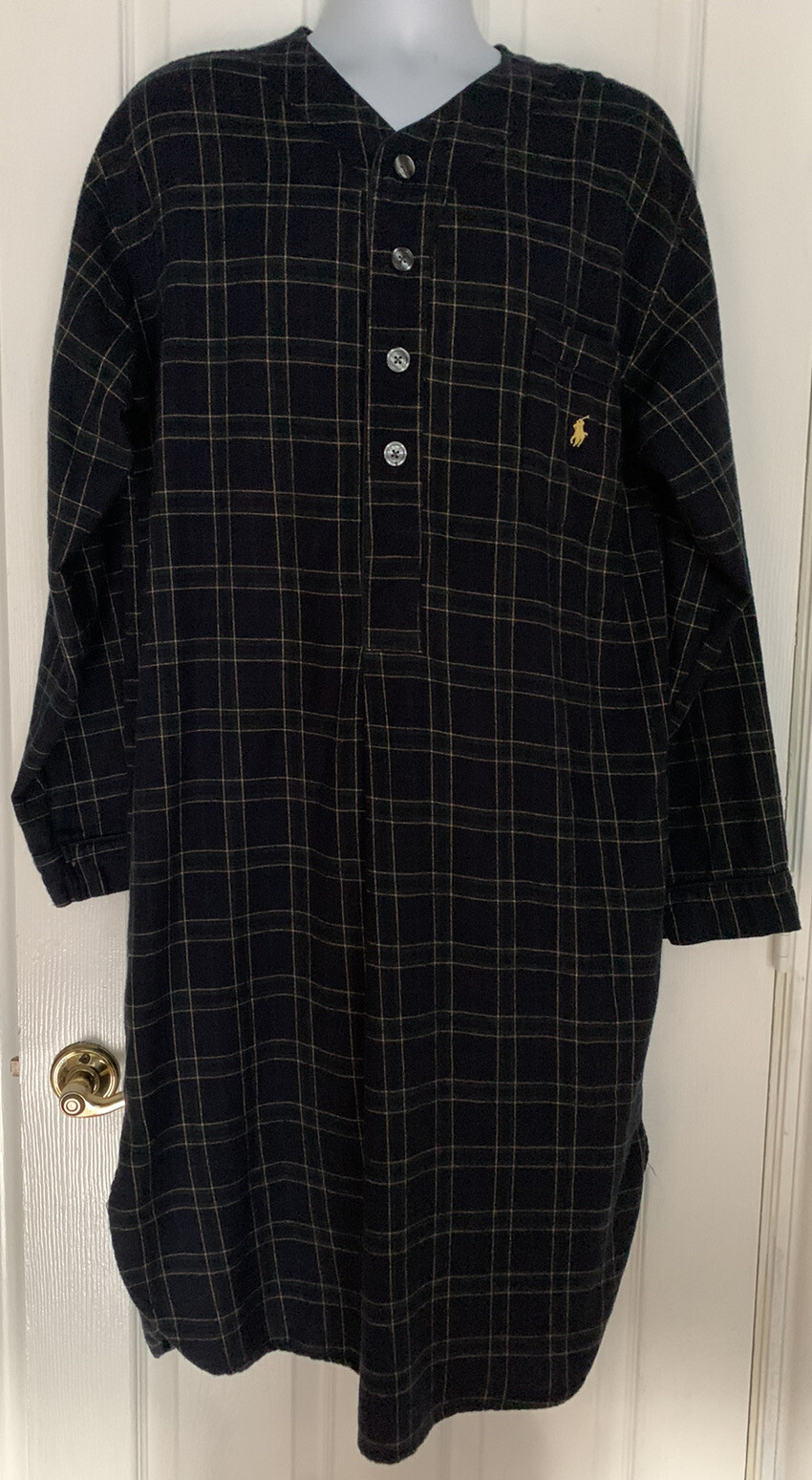 Polo Ralph Lauren Plaid Flannel Long Nightshirt Sleep… Gem