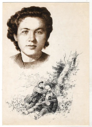 1975 WW2 HERO USSR TROYAN Medical NURSE Military Russian Postcard OLD