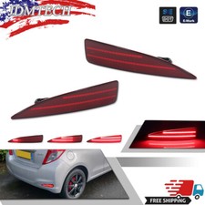 Red Led Bumper Reflector Tail Brake Lights Rear Foglights For 12-14 Toyota Yaris Red Led Bumper Reflector Tail Brake Lights Rear Foglights For 12-14 Toyota Yaris