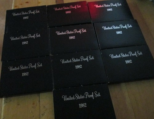 1982 Proof Set U.S. Mint 10 Sets San Francisco Mint 5 Coins Set Treasury Medal