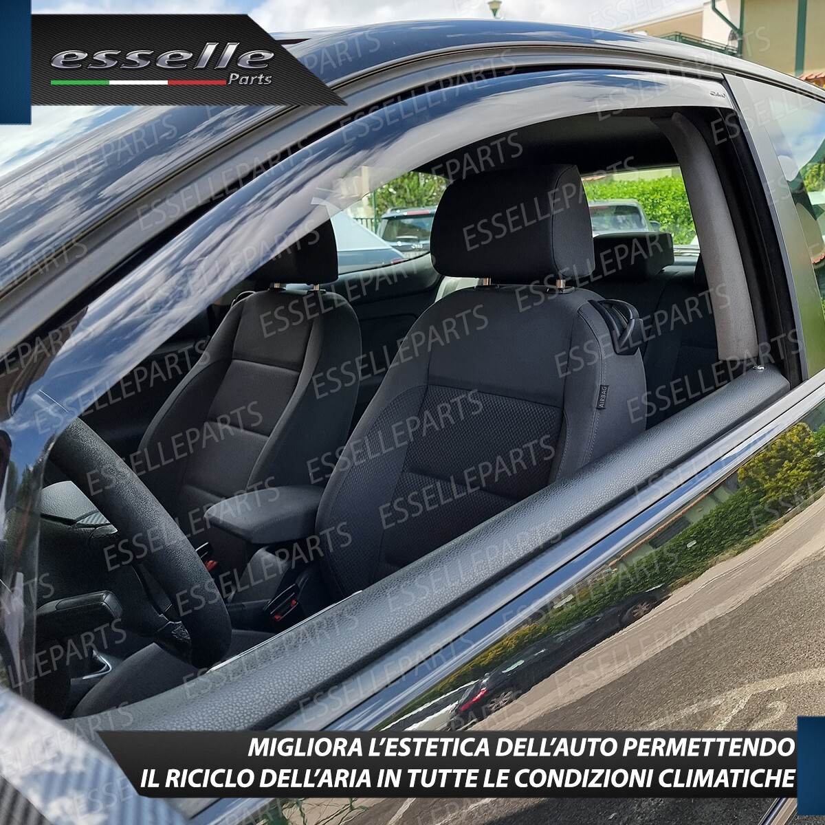 Deflettori D'Aria ClimAir Per Toyota HiLux Double Cab 2016 - Nero, Antipioggia