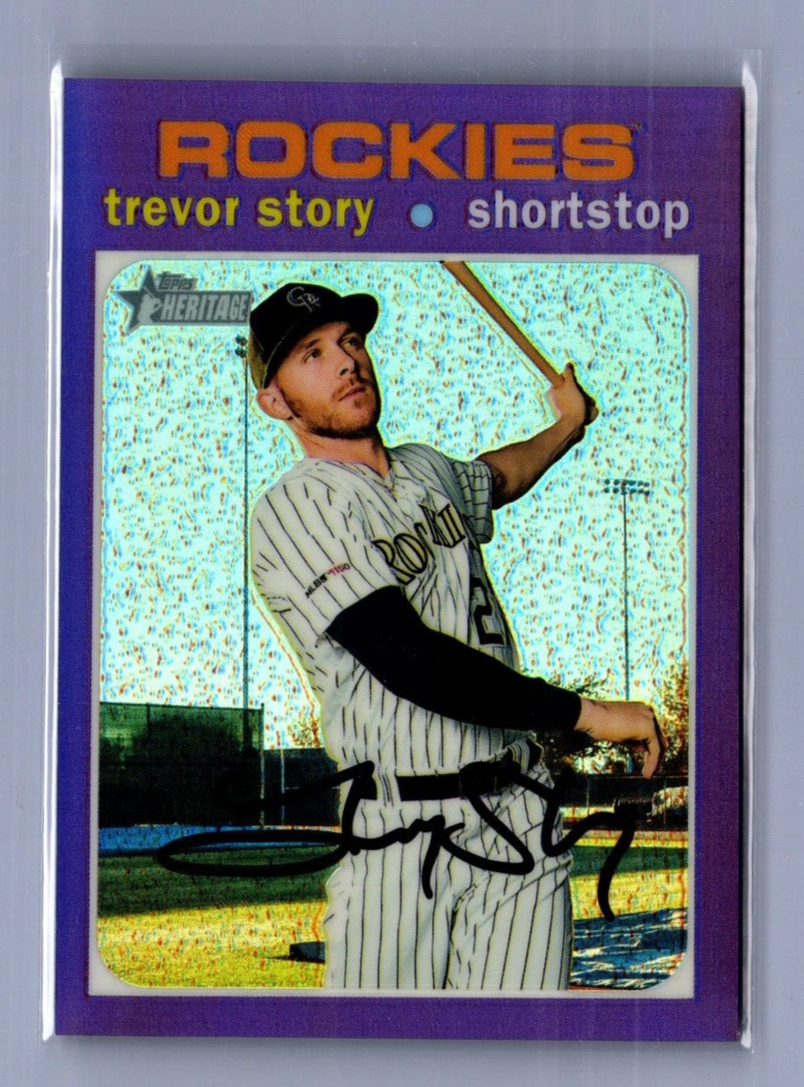 2020  Topps Heritage Trevor Story Chrome Purple Colorado Rockies #THC-350