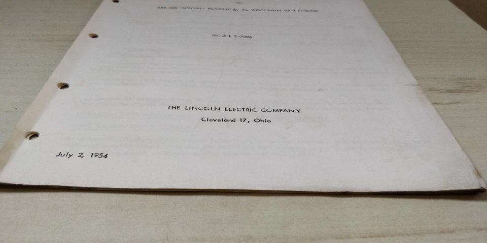 Lincoln IM-154-E 1954 soldador manual de instrucciones ~ SA-300 especial Foto 2 de 4