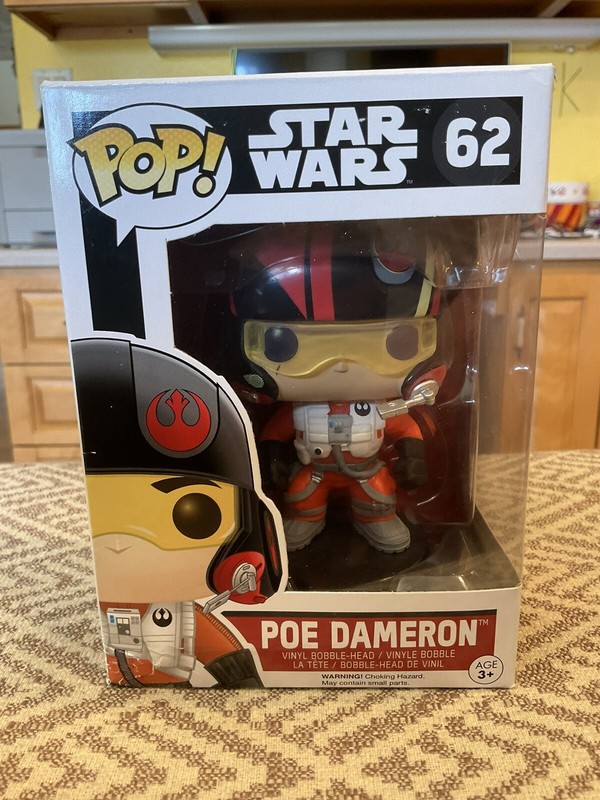 Funko Pop Star Wars #62 The Force Awakens Poe Dameron Vinyl Figure 