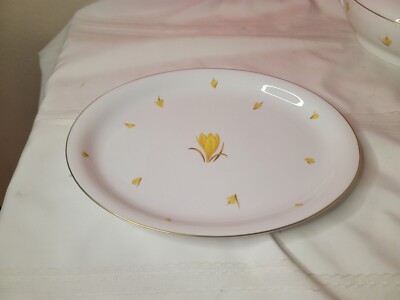 Vintage Easterling Golden Crocus SERVING PLATTER 12.75'' X 9.5'' Bavaria Germany