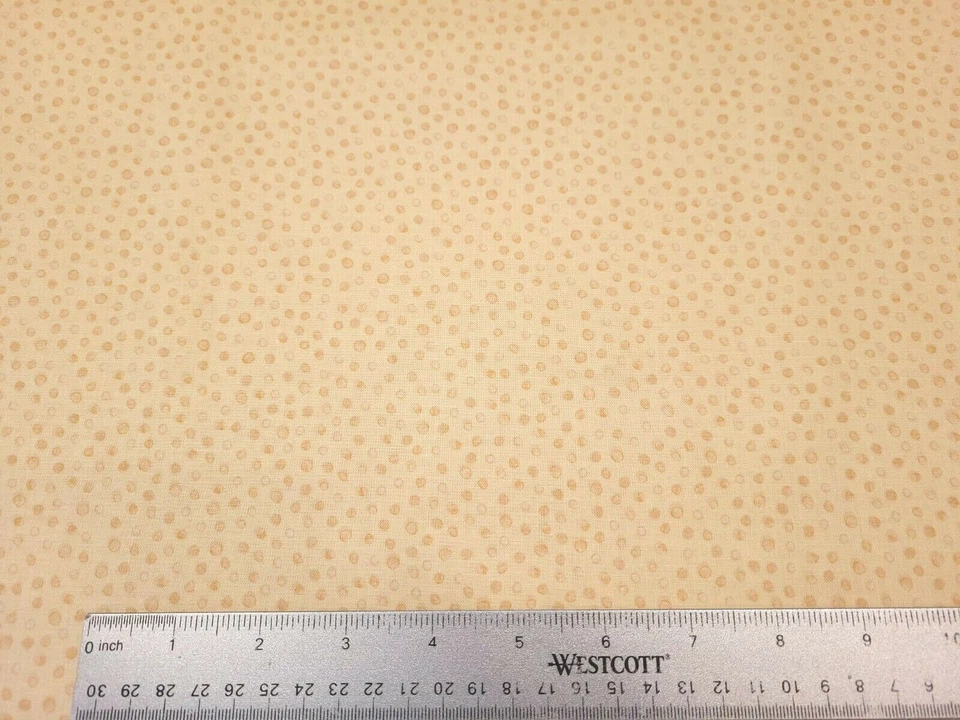 Cuddle Time BTY Helz Cuppleditch Quilting Treasures Tonal Golden Tan Polka Dot - Image 2 of 3