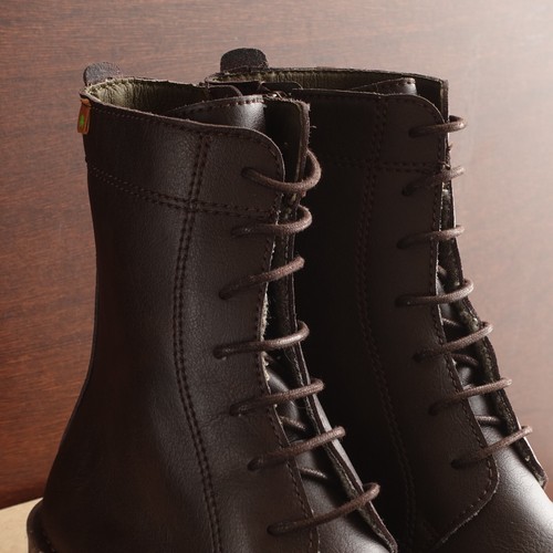 El Naturalista Boots Womens SZ EU 37 US 7 Brown Vegan Side Zip Ankle Comfort NIB - Picture 5 of 11