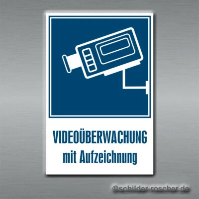 SCHILDER-ROSCHER Schild / Aufkleber Videoüberwachung mit Aufzeichnung 300x200mm Kameraüberwachung