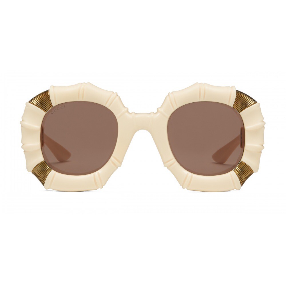 RARE New Gucci Bamboo Sunglasses in Ivory Bone Limited | eBay display picture 2