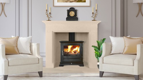 Bath stone limestone fireplace. Fire surround. Hand carved. - Picture 2 of 5