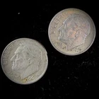 90% Silver - Pre-1965 Roosevelt Dime - 2 Dimes - Circulated Condition - M1-16