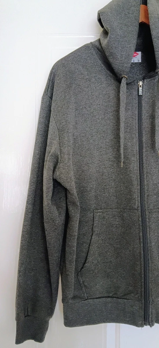Sudadera con capucha Lee Cooper Originals para hombre gris jaspeado forrada de lana con cremallera talla M