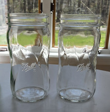 2 Ball Elite Spiral Jars 28oz Wide Mouth Glass Canning Jars Pint and a Half Size