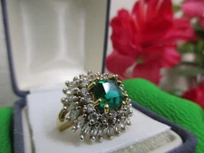 JBK JACQUELINE KENNEDY CAMROSE & KROSS Simulated EMERALD RING Size 6 Preowned