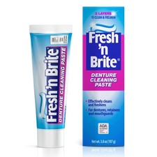 Denture Cleaner Paste, ADA Accepted Dual Action Formula for Fresh Breath  Ge...