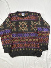 Vintage 90s Woolrich Geometric Multicolor Sweater Men  s Size Large Cotton Blend