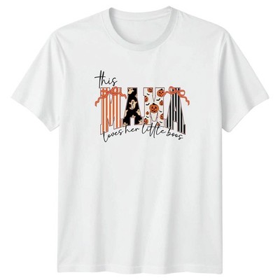 This Mama Loves Her Little Boos Halloween Feiertage Frauen Männer Grafik T-Shirt