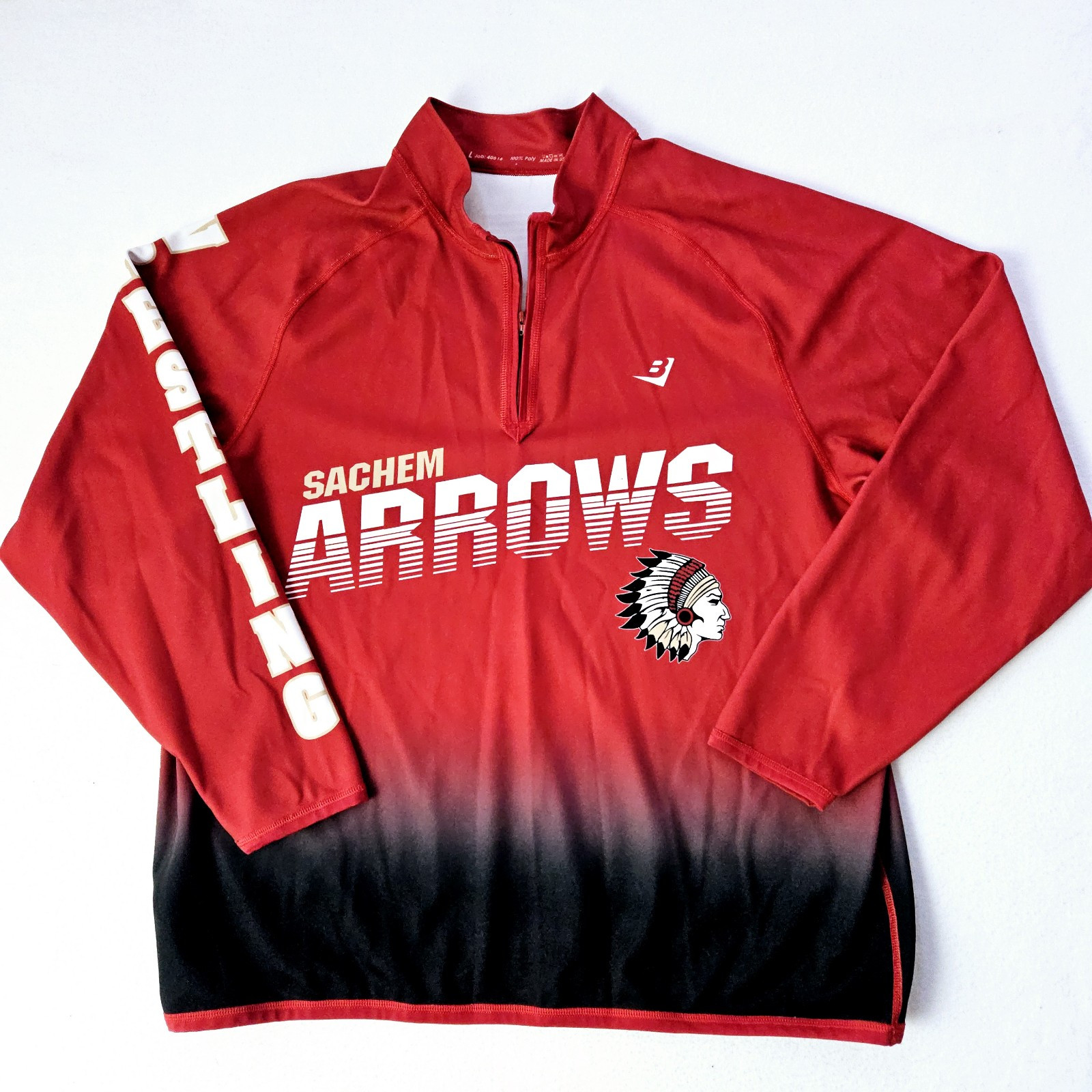 Sachem Arrows Wrestling 1/4 Zip Long Sleeve Pullover Men’s Size L USA Made
