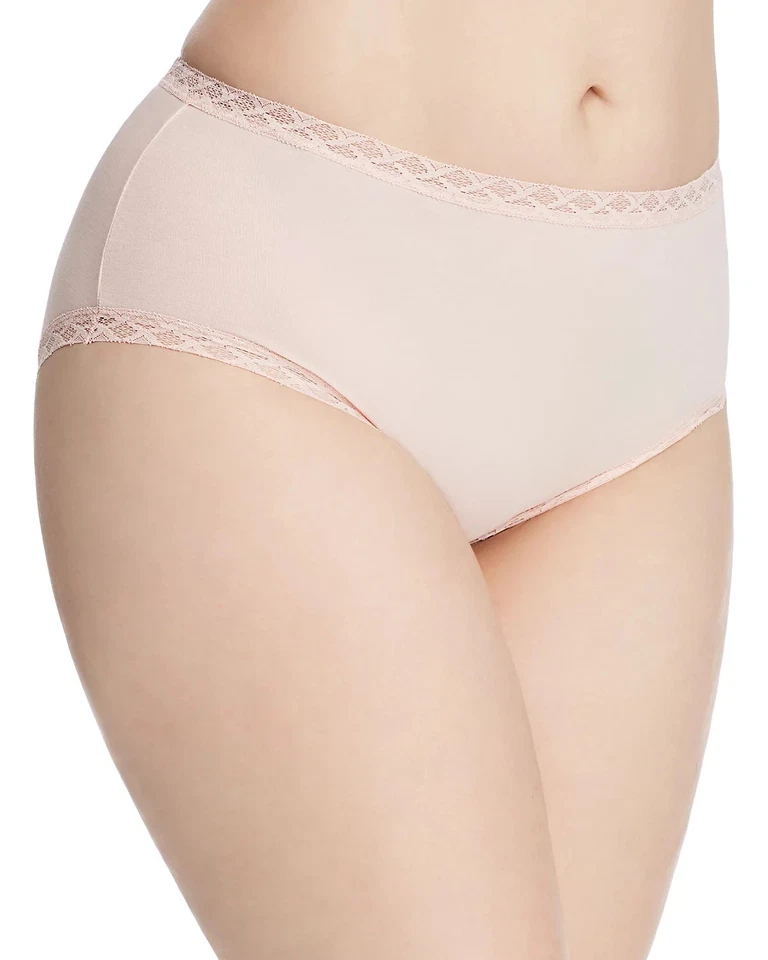 Natori L9704 High Waist Blushing Pink Bliss Cotton Full Brief Panty Size L - Image 4 of 4