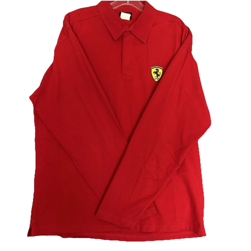 Camiseta polo Ferrari manga larga roja para hombre talla XL Foto 2 de 4