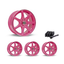 4x100 Set Of 4 15 Rims Red Alloy Wheel Fits 2002-07 2002-07 Suzuki Aerio Oejt