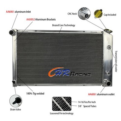 Aluminum Radiator FOR Pontiac Firebird Trans Am Esprit/Formula V8 1970-1981 AT