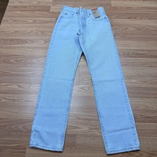 Levis 501 Original Jeans Womens 24x30 Light Wash Blue High Rise Straight Denim