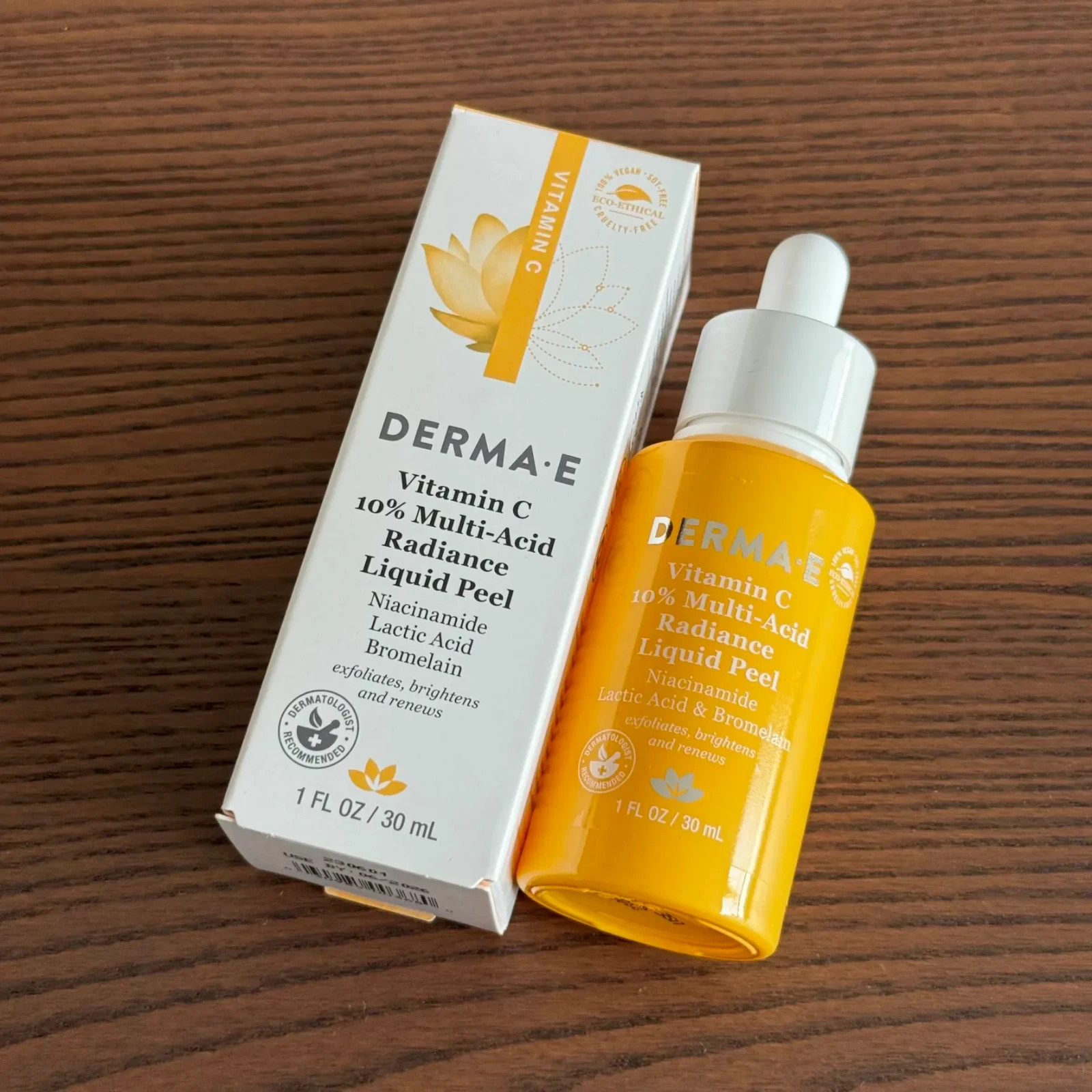 Derma E - Vitamin C 10% Multi-Acid Radiance Liquid Peel, 1 Fl Oz/30 mL