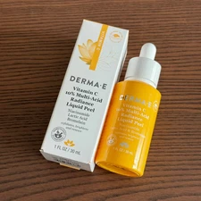 Derma E - Vitamin C 10% Multi-Acid Radiance Liquid Peel, 1 Fl Oz/30 mL
