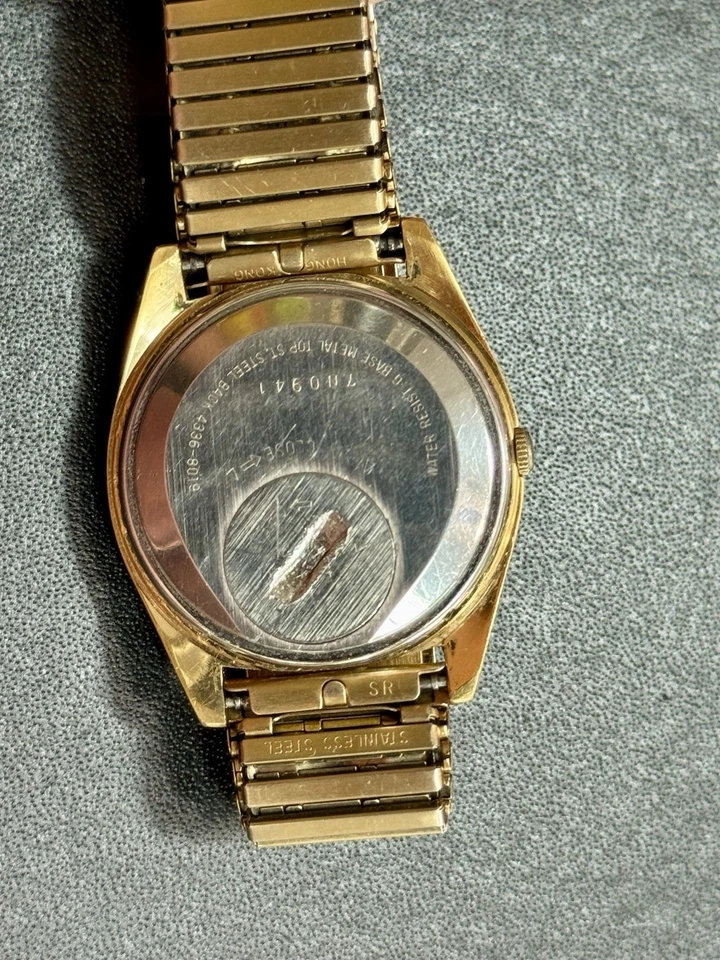 Vintage Seiko Gold SQ 1977 Brown Tiger Eye Dial Day Date Bracelet 4336-8019 - Image 4 of 4