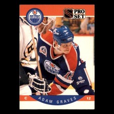 Adam Graves Rookie #84 1990-91 Pro Set Edmonton Oilers Hockey Card NHL. rookie card picture