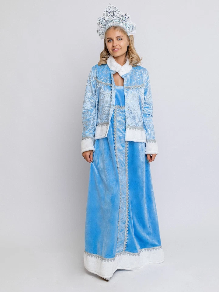 Disfraz Doncella de Nieve Traje Snegurochka M/L (44-48) Azul Костюм Снегурочки Foto 3 de 4