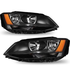 Black Factory Halogen Headlights Left+Right For 2011-2018 Volkswagen Jetta Lamps